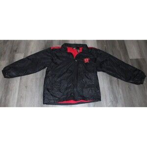 Starter Wisconsin Badgers Jacket Men Medium Black Full Zip Vintage Y2K